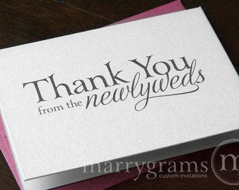Wedding Thank You Cards from the Newlyweds... Wedding Thank You Notes - Thank You Notes from the Bride and Groom (Set of 10) CS08