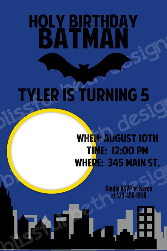 Custom Batman Invitations 3