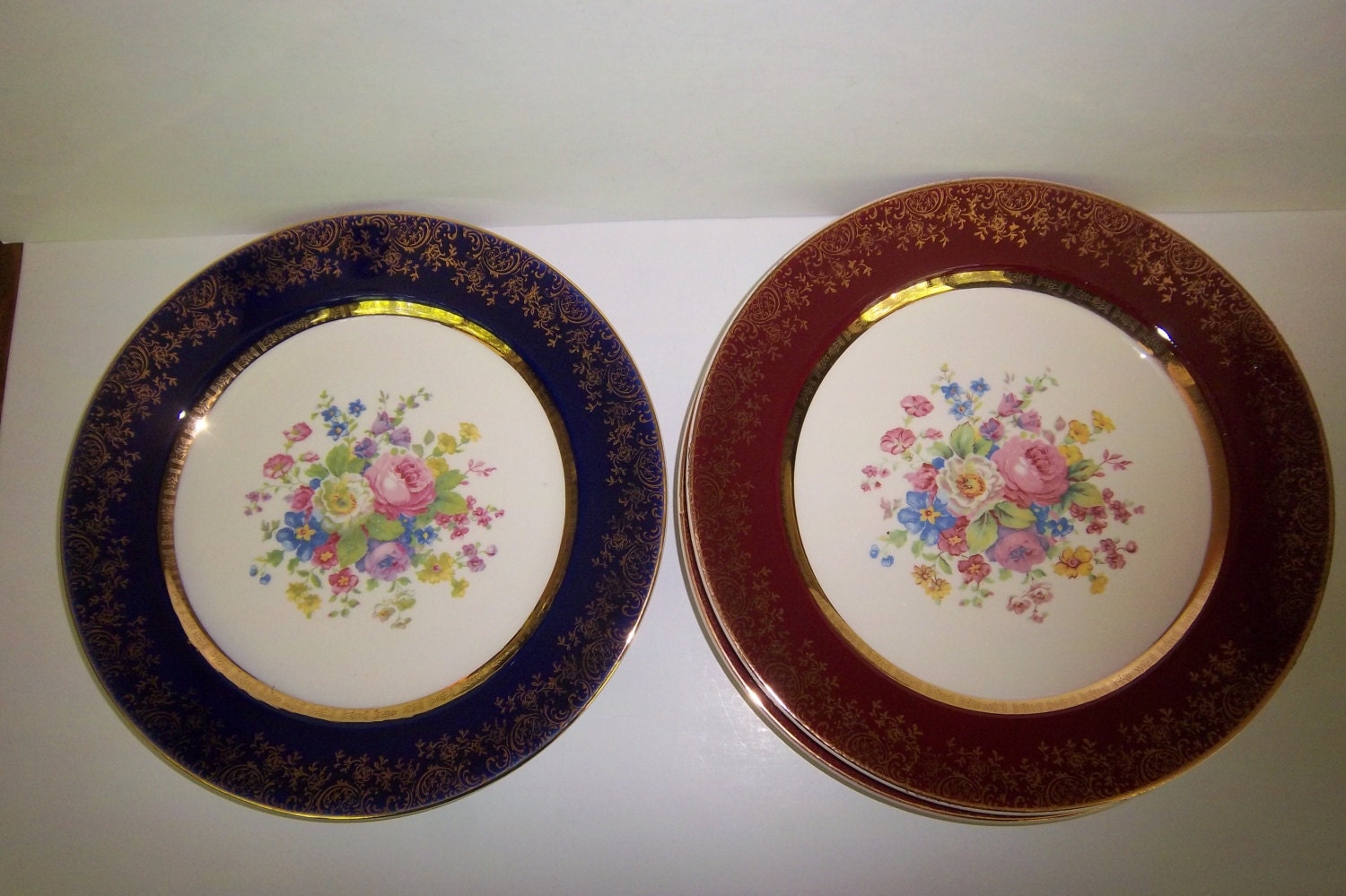 Vintage China Plates Century by Salem one cobalt by JaysJunque