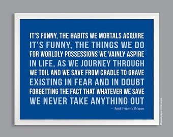 Custom Quote Print, Subway Art Poster (poem, inspirational quote, message, song lyrics) custom colors, blue