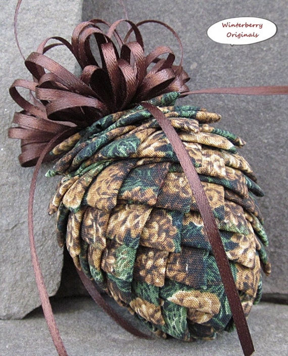 Fabric Pinecone Ornament Pinecones on by WinterberryOriginals