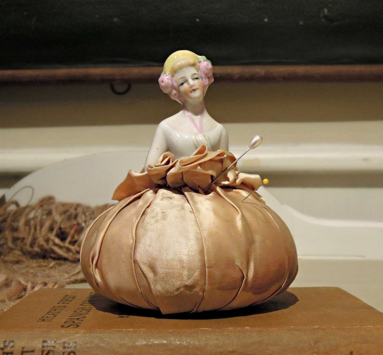 vintage doll pin cushion