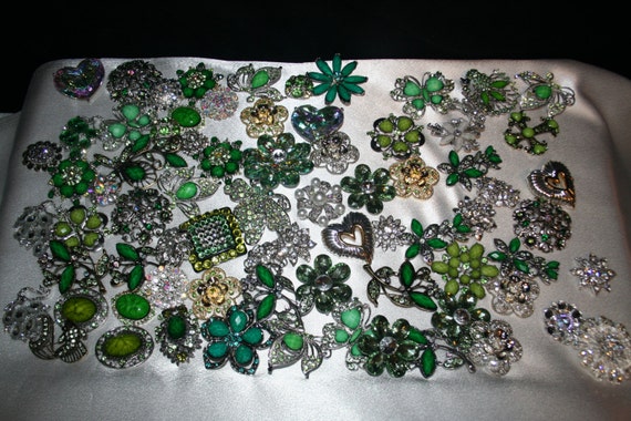 26 New bridal bouquet kit 37 BRIDAL BOUQUET Diy Kit 75 GREEN Brooches and fatback Wedding / flower   