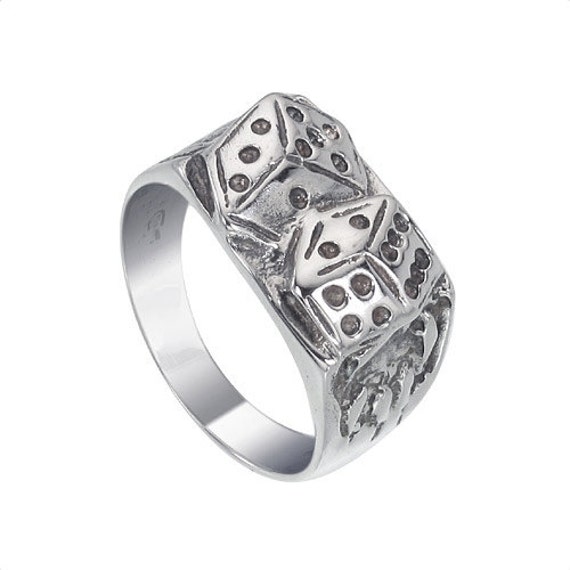 Dice Sterling Silver Ring Lucky Ring Personalized by jewelkingthai
