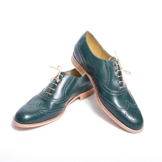 Emerald green oxford brogue shoes - FREE WORLDWIDE SHIPPING