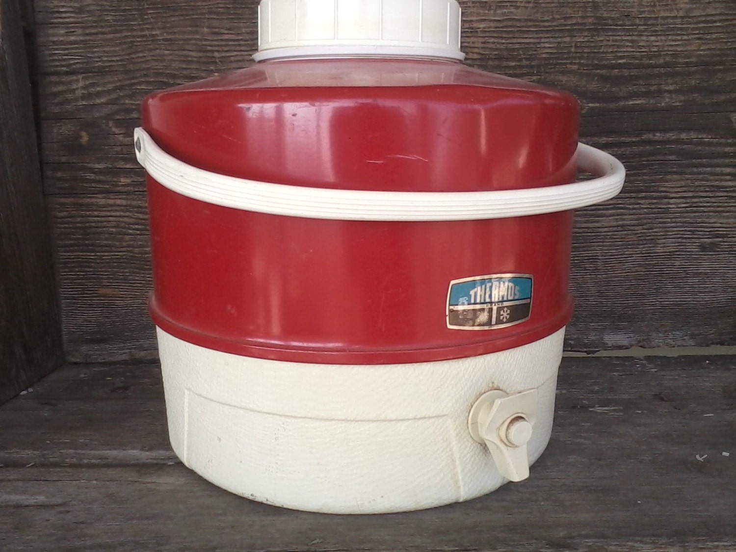 Campy Vintage Thermos Cooler or Vintage Drink Jug Antique