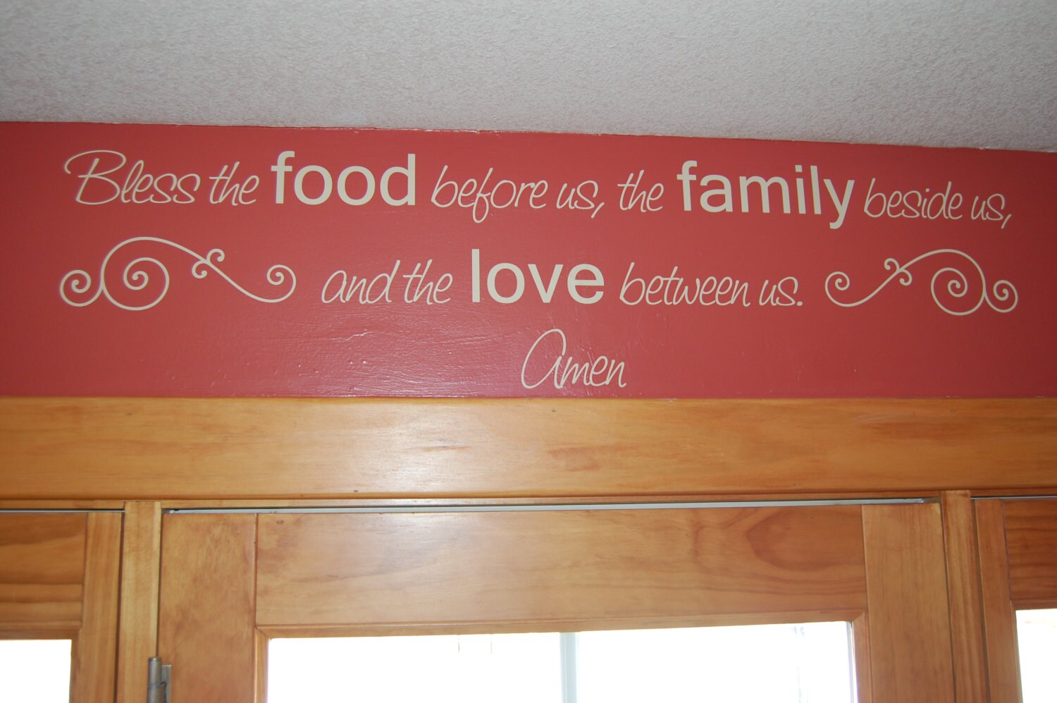 Bless the Food Before Us Wall Art phrase for Kitchen or Dining