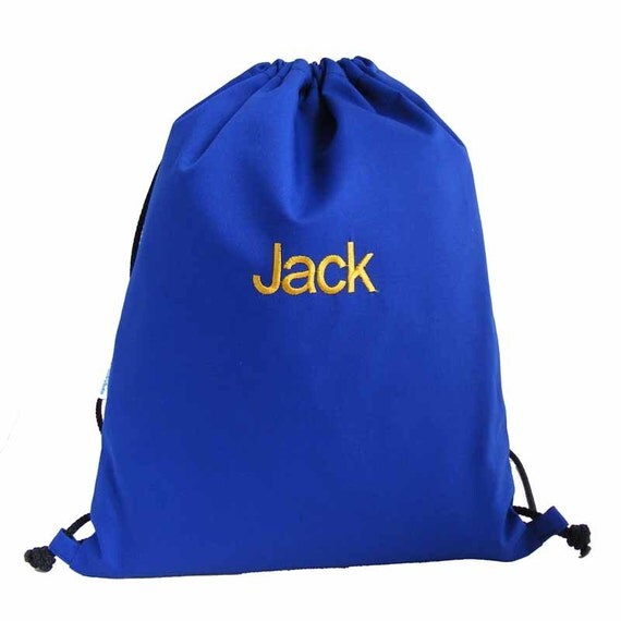 Personalised Cotton Backpack Drawstring Bag Swim Bag