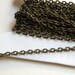 2 - 20" Flat cable chain antique bronze plated steel 3x2mm links 1781CH