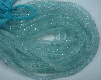 Natural Blue Aquamarine Beads AAA Top Quality 3" Strand Large 6mm Rondelle Semiprecious Loose Faceted Gemstone Take 20% Off Jewelry Supply