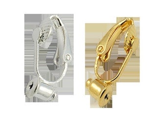 s00586 - 5 n 5 pair Brass Clip-on Pierced Earring Converters 5 Silver &