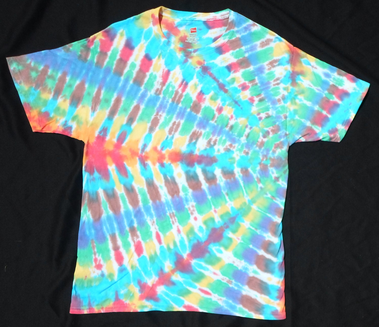 Rainbow Zig Zag Wave Tie Dye Large Shirt