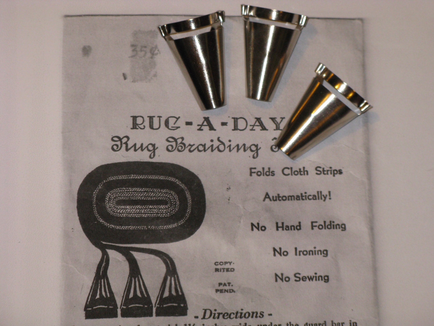 Vintage Rug Braiding Tools Metal Braiders Set of 3 Henry