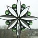 RESERVED for Kathy - Stained Glass Suncatcher - Beveled Glass - Flower - Stylized Flower with Green Gems - Handcrafted - Made in USA