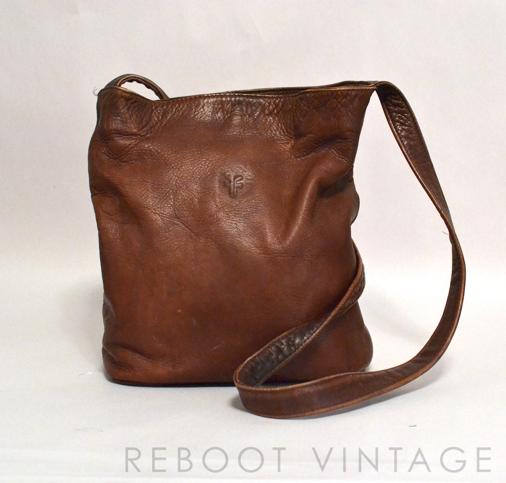 Vintage FRYE Bag Brown Colombian Leather by RebootVintage on Etsy