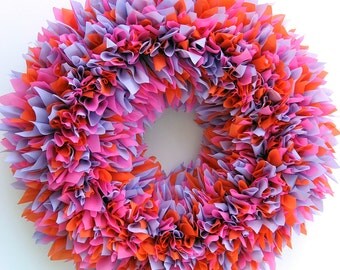 Summer Wreath - Spring Wreath - Outdoor Wreath - Multicolor Wreath - Door Wreath - Indoor Outdoor Wreath - Luau Decor - Waterproof Wreath