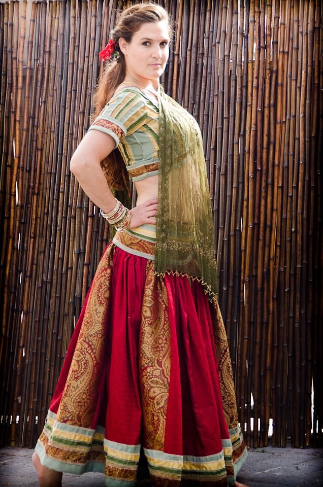 Indian Ethnic Dancing Skirt Regal Red by GopiSkirts on Etsy