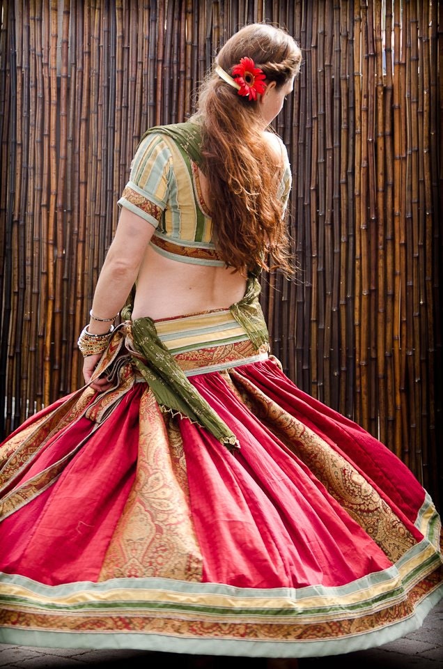 Indian Ethnic Dancing Skirt Regal Red by GopiSkirts on Etsy