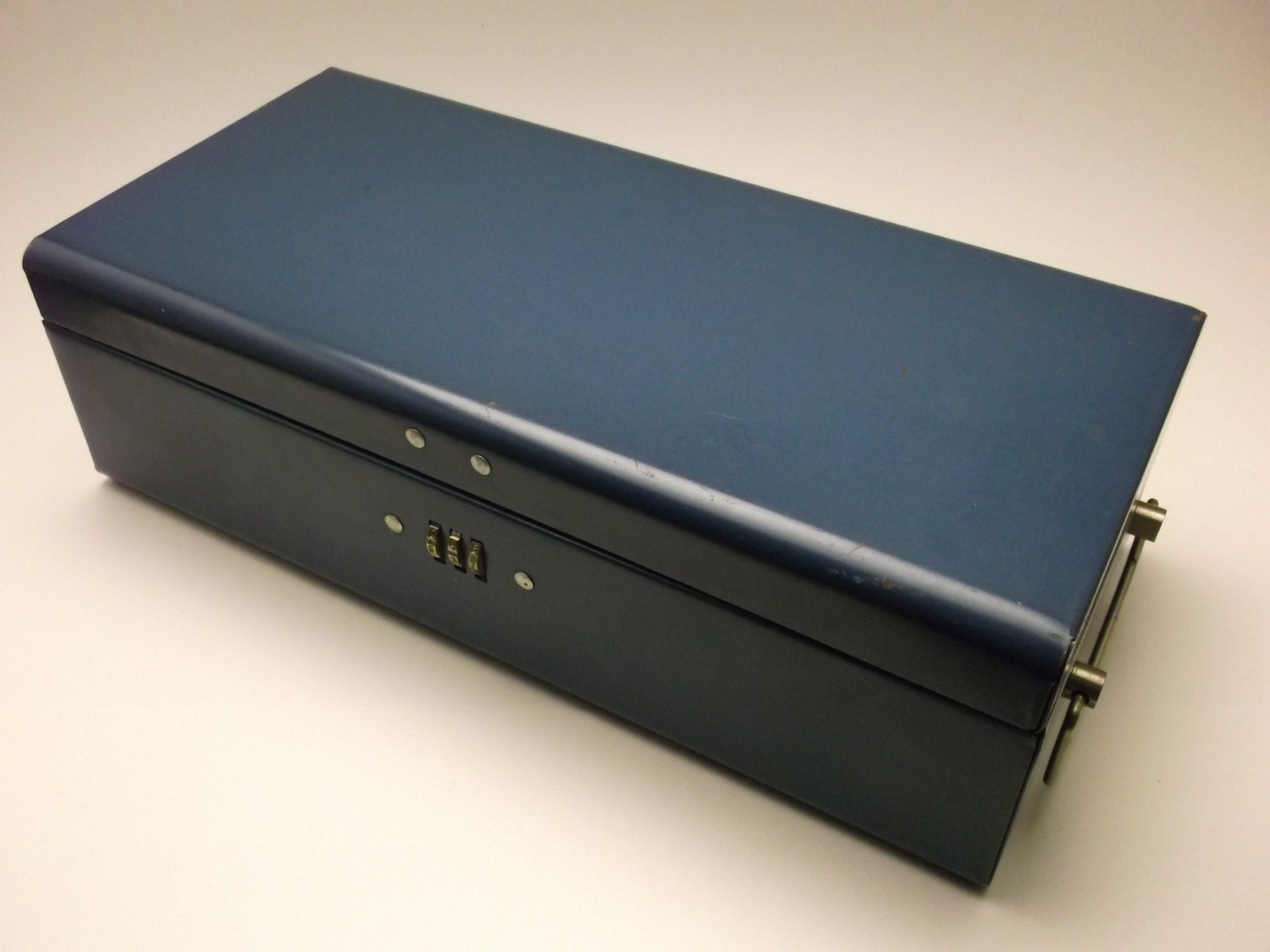 Vintage Durham Metal Policy Box with Sesamee Lock