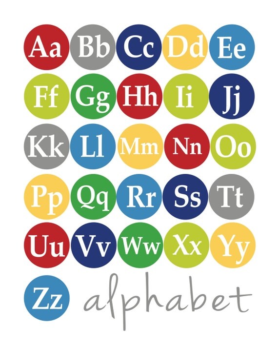 Items Similar To Capital And Lowercase Alphabet Poster 8x10 On Etsy