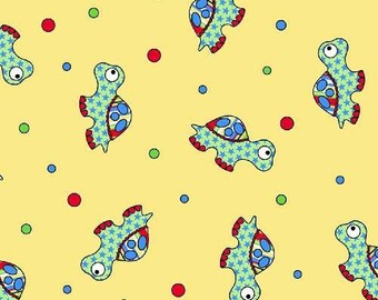 SALE - Windham Fabrics - Toy Tales Collection -Tripp Turtle - Yellow