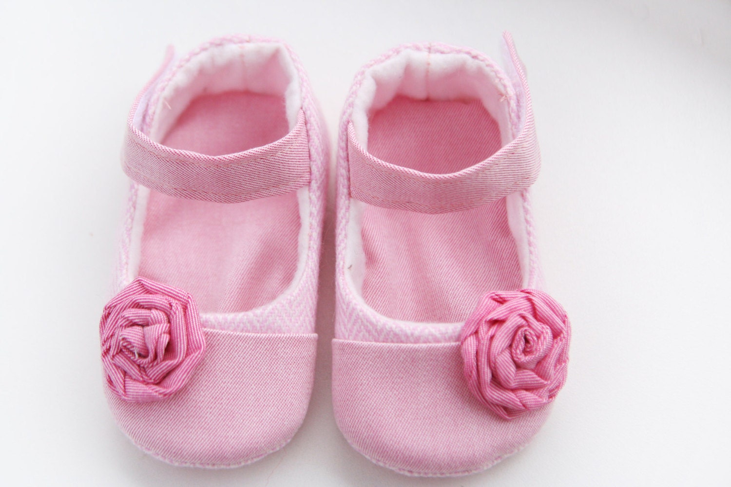 Baby girl shoes Pink mary janes with flower Ballerina