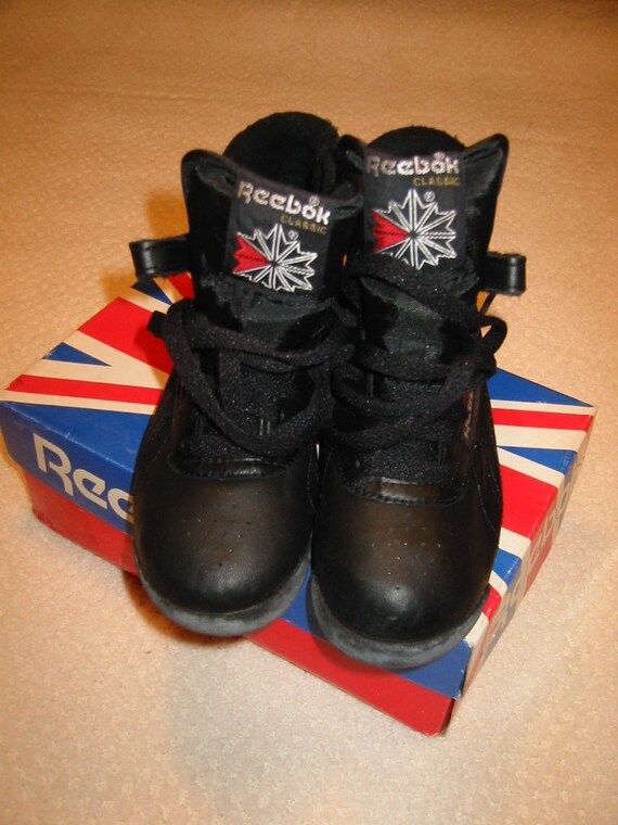 vintage 80s black Reebok freestyle hitop sneakers worn