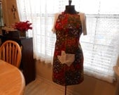 Texas wildflower full apron with a Texas shaped front pocket