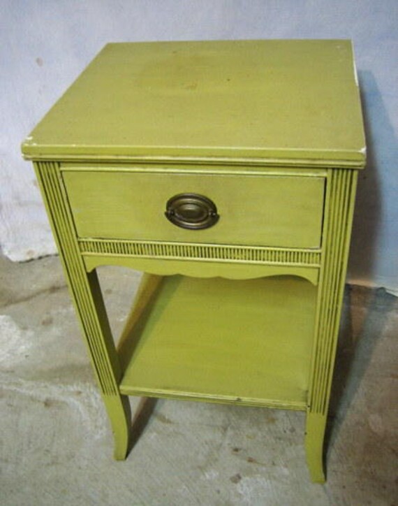 Antique Painted Chic Shabby Duncan Phyfe Mahogany Nightstand