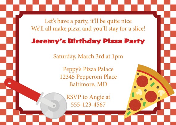 Items similar to Pizza Party Invitation Invite DIY Printable on Etsy