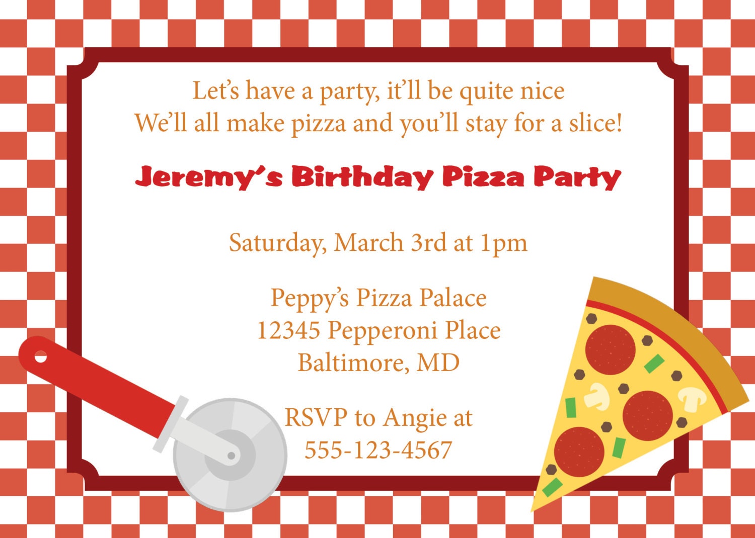 Pizza Party Invitations 8