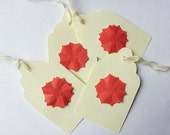 Gift Tags Set of 4 - Red Petals