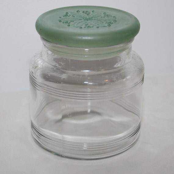 Vintage Glass Jar With Lid by StillWaterTreasures on Etsy