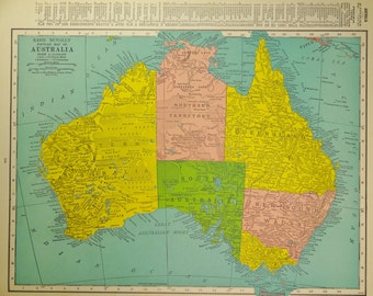 1939 Australia Vintage Atlas Map by oddlyends on Etsy