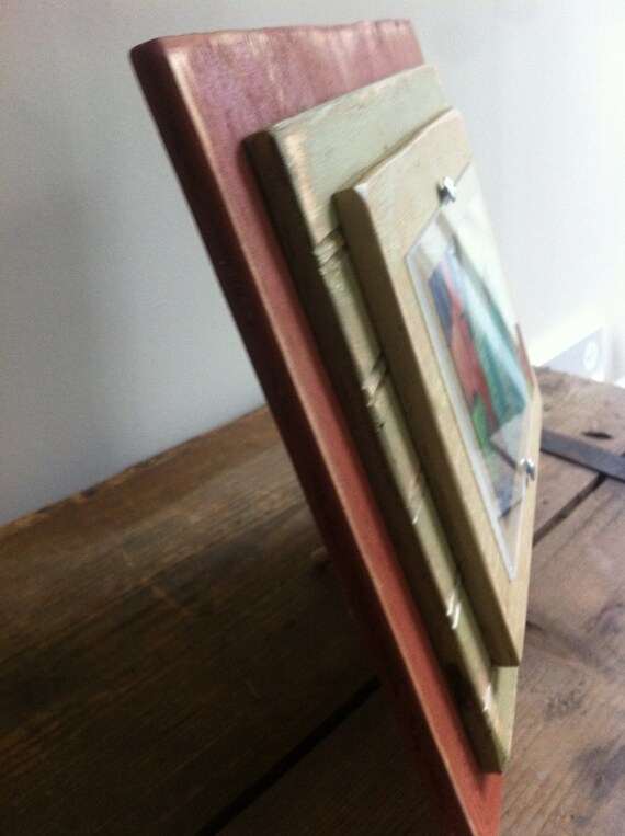 5 x 7 Distressed Handmade Picture Frame Cranberry by shoponelove