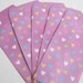 Set of 5 Paper Bags, heart/purple