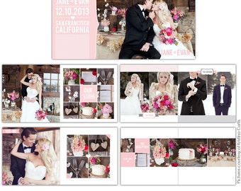 INSTANT DOWNLOAD - 12x12 Wedding album template - Heartfelt Love - E724