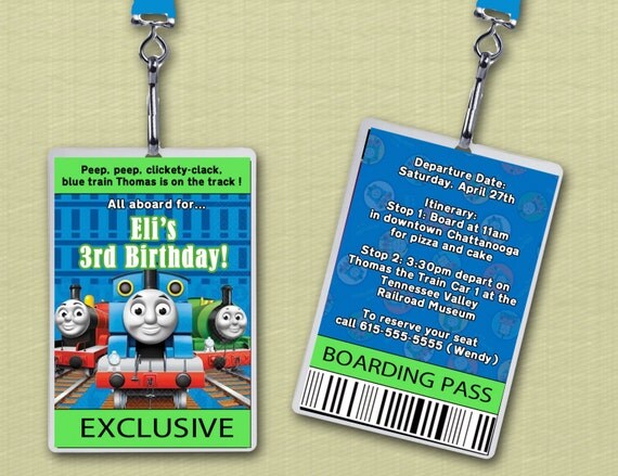 Personalised Thomas VIP Lanyard Birthday Invitations x 10 Il_570xn
