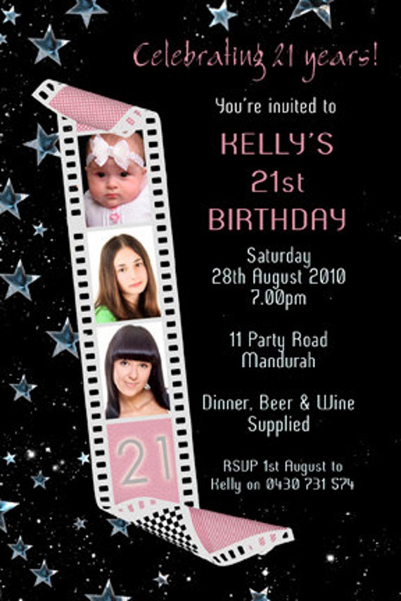 party graduation invitations ideas for Filmstrip Photo 18th Personalised Invitations Birthday