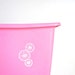 Pink Vintage Wastebasket with Flowers