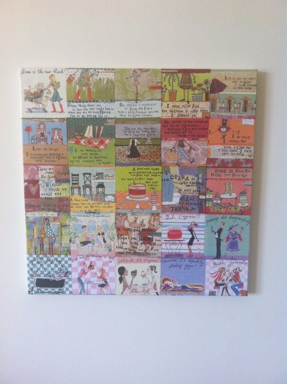 Funny quotes Canvas Decoupaged Painting