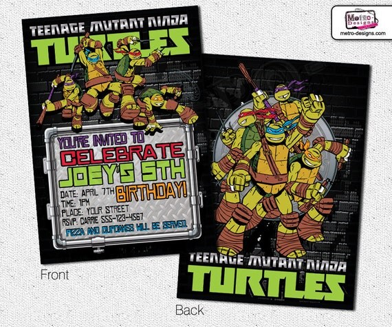 Teenage Mutant Ninja Turtles Invitation - Digital File Il_570xn