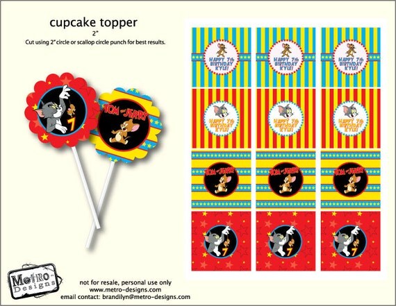 Tom and Jerry Cupcake Toppers Il_570xn