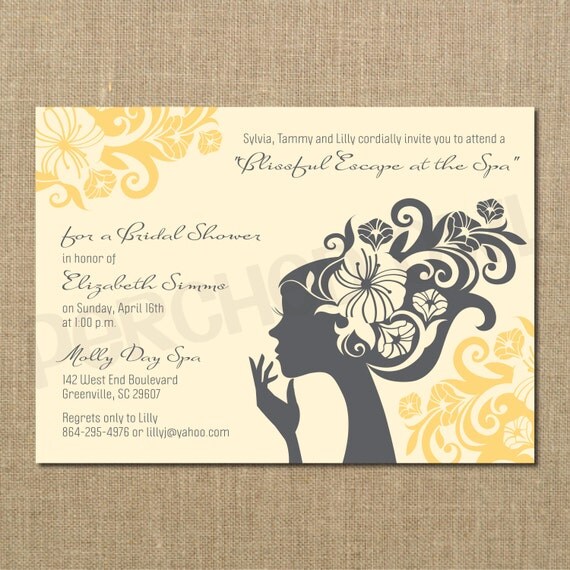 Spa Bridal Shower Invitations 4