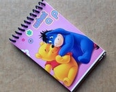 UPCYCLED NOTEBOOK WINNIE the pooh & Eeyore tissue box packaging recycled spiral bound journal
