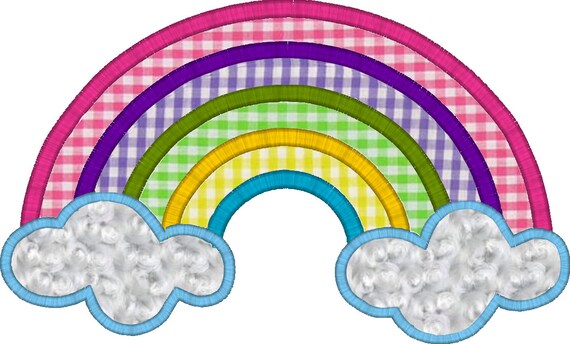 Rainbow Applique Machine Embroidery Digital Design