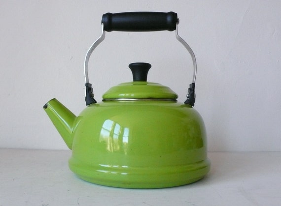 Le Creuset Lime Green Enamel French Large Teapot Kettle by ARCHIVO