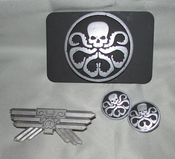 Hail Hydra Insignia Belt Buckle wings lapel pins.