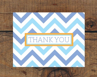 Folded Chevron Thank You Cards - Set of 40