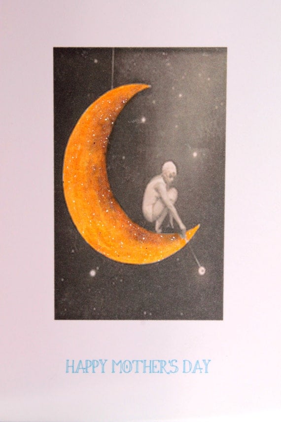 Mothers Day Card with Yellow Moon